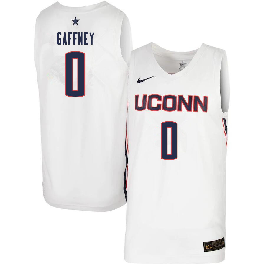 Men #0 Jalen Gaffney Uconn Huskies College Basketball Jerseys Sale-White